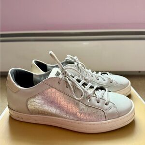 P448 White and Silver Sneakers